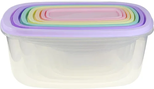 Miniatura 8 de Juego de ensaladeras de plástico multicolor, apto para microondas y lavavajillas, ideal para hornear, preparar, cocinar y servir alimentos