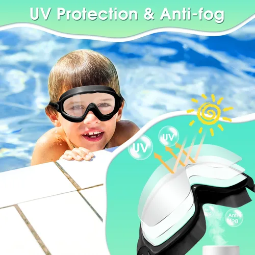 Miniatura 4 de EverSport Paquete de 2 gafas de natación para niños, gafas de natación antivaho para niñas y niños de 3 a 15 años