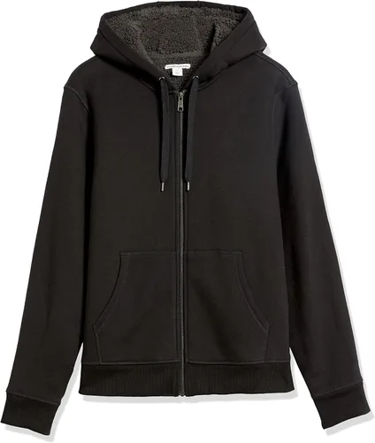 Miniatura 9 de Tienda Essentials Sudadera de vellón con capucha, con forro de sherpa y cierre completo de cremallera para hombre