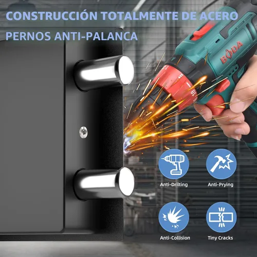 Miniatura 6 de Caja fuerte digital electrónica para dinero, caja de seguridad de acero con teclado, para oficina, hotel, negocios, joyería, pistola, caja fuerte