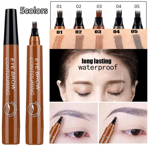 Miniatura 2 de Lápiz profesional para cejas, impermeable, fácil y fácil de moldear cejas, de larga duración, lápiz de cejas (rojo-marrón)