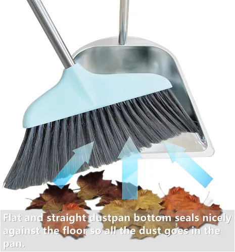 Miniatura 2 de Sartén de polvo de mango largo – 33.5 pulgadas de acero inoxidable para interiores y exteriores, recogedor resistente para el hogar con mango largo