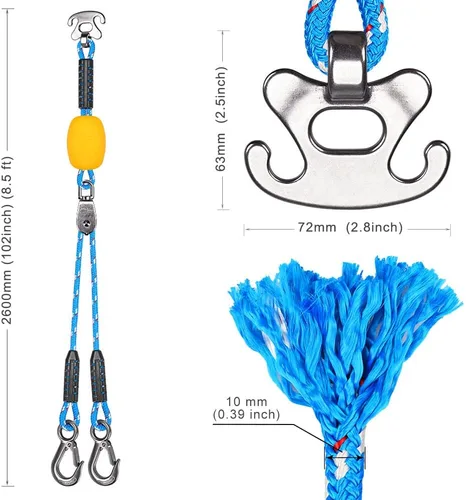 Miniatura 4 de BeneLabel Conector rápido de la cuerda de remolque para la tubería con el conector del acero inoxidable, conector remolcable del deporte acuático
