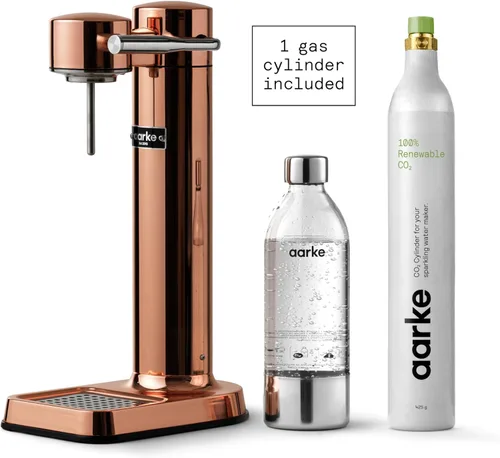 Miniatura 2 de Aarke Carbonator lll con cilindro de CO2, máquina de agua con gas y carbonatación, acero inoxidable con botella reutilizable PET sin BPA, volumen
