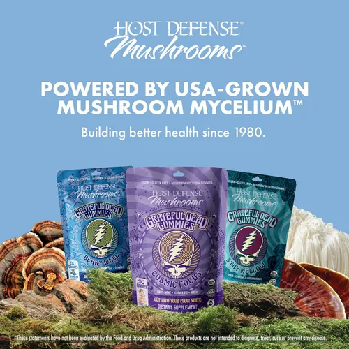 Miniatura 7 de Host Defense Beary Well Grateful Dead - Gomitas de hongos con agarikon, cola de pavo, chaga, saúco, vitamina C y zinc, salud del sistema