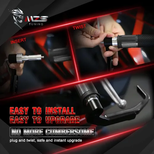Miniatura 7 de MZS Protecciones de Maneta para Motocicleta, Protector de Manillar de Aluminio Universal de 7/8 Pulgadas Hueco Extensible, Manos de Freno