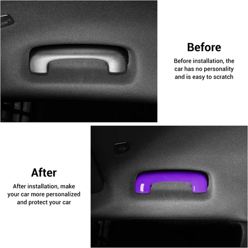 Miniatura 2 de Voodonala Cubierta para manija superior de techo para cargador para Dodge Charger 2015-2026+ Accesorios interiores, ABS púrpura 4 piezas