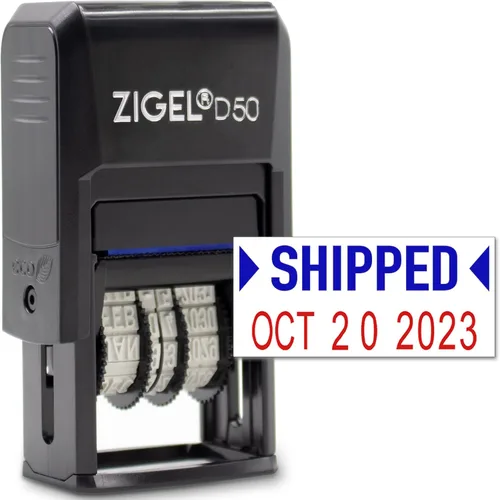 Miniatura 19 de ZIGEL Sello de Fecha D50 con Pagado - Sello de Fecha Autoentintado - Azul/Rojo