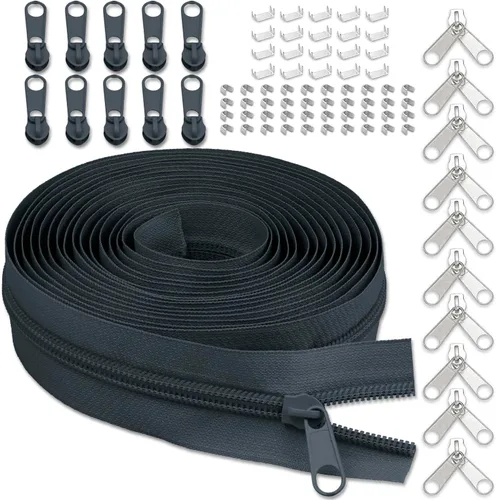 Miniatura 29 de Cinta de cremallera de nailon #5 para costura: YZSFIRM 10 yardas blancas por The Yard Cremalleras de bobina de nailon para manualidades de costura