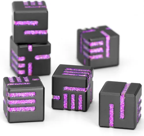 Miniatura 8 de Juego de dados de bala, dados de metal DND, dados de pistola ZHOORQI D6, regalos para D y D, juegos de rol (7 - plata de sangre)