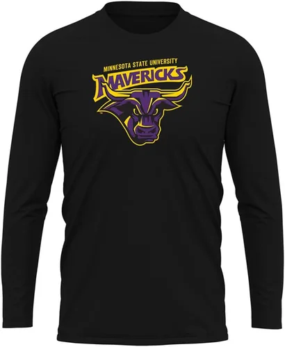 Miniatura 271 de Camisa deportiva de manga larga oficial de la NCAA Collegiate para hombre, colección negra con logotipo primario