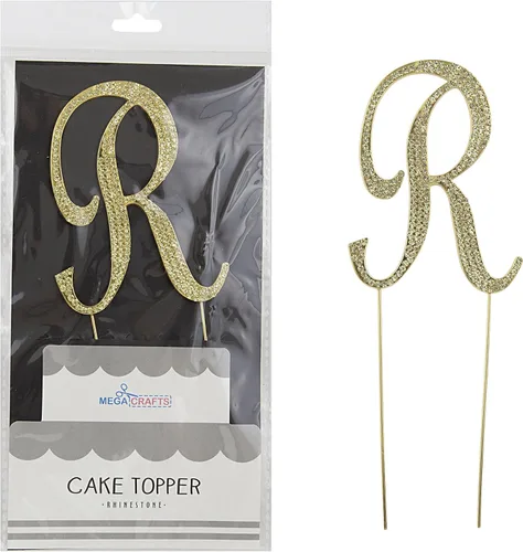 Miniatura 19 de Mega Crafts Decoración para tartas con diamantes de imitación dorados brillantes y cristales brillantes y aleación de metal duradero, ideal