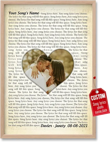 Miniatura 42 de H-DEWALL Póster personalizado de letras de canciones, regalos de cumpleaños para esposo para dormitorio, discos de vinilo, fotos, regalos para él