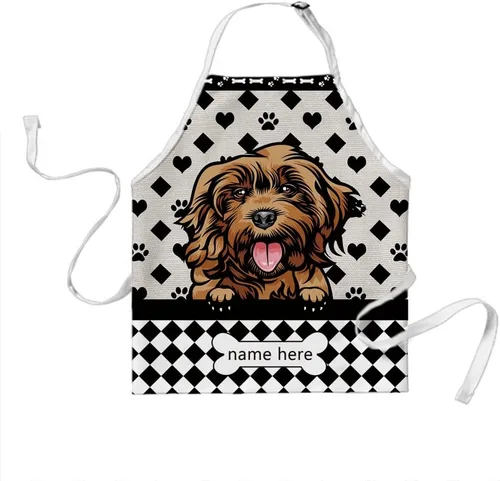 Miniatura 14 de Delantal lindo de lunares de perro personalizado Peeking Dog Boxer, Boxer-2