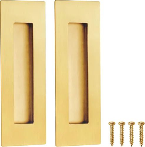 Miniatura 9 de Malimali Tiradores Empotrados al Ras para Dedos - Herrajes de Tirador de Puerta Rectangular de Acero Inoxidable Negro Mate de 6 Pulgadas