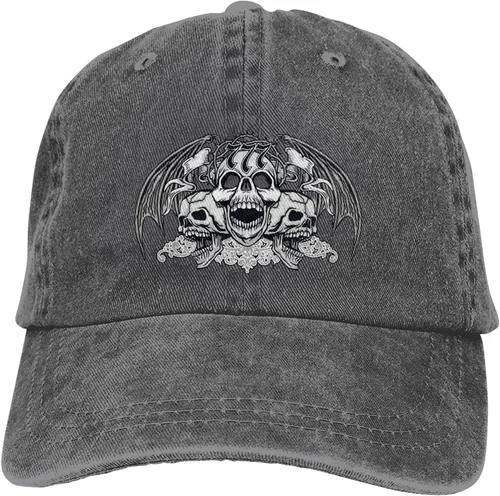Miniatura 9 de Cowboy Hat Trendy Hats for Man and Women Djustable Four Season Outdoor Baseball Cap of Hell Skull with Angel Deep Heather
