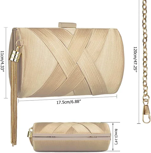 Miniatura 29 de Elegante bolso de noche con borlas para mujer, bolso de mano para novia, boda, graduación, noche, fiesta