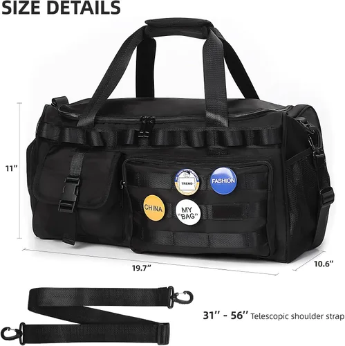 Miniatura 3 de Bolsa de gimnasio para hombres y mujeres con compartimento para zapatos, bolsa de lona convertible y mochilas de gimnasio, bolsa de gimnasio