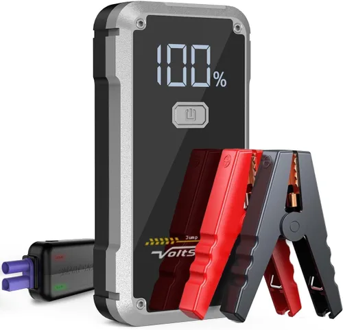 Arrancador de coche de 6000 A, arrancador de batería portátil de 12 V para motores de gasolina de hasta 7.0 L y 5.5 L diésel, cargador de batería de