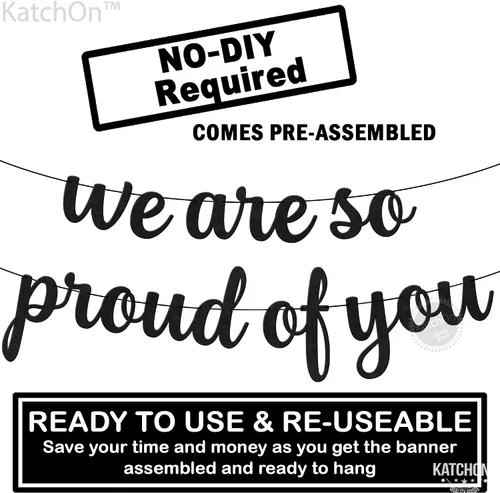 Miniatura 3 de KatchOn, Cartel de fieltro con la frase "We are So Proud of You", 8 pies, No DIY Cartel de felicitación 2026, 2026 decoraciones de graduación We