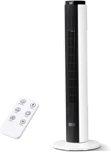 Miniatura 8 de Antarctic Star Ventilador de torre portátil sin aspas oscilante de 80° para dormitorio, temporizador de 12 horas, 6 modos de velocidad, 4 modos