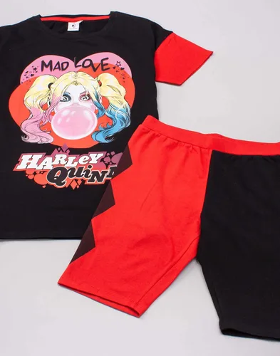 Miniatura 5 de DC Comics Harley Quinn Pyjamas Womens Mad Love T-shirt & Cycling Short Set