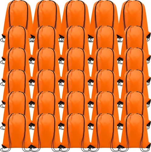 Miniatura 7 de 100 bolsas de cordón con cordón a granel, bolsas de almacenamiento para deportes, gimnasio, viajes, Negro, 16.5 inches in length and 13.4 inches in