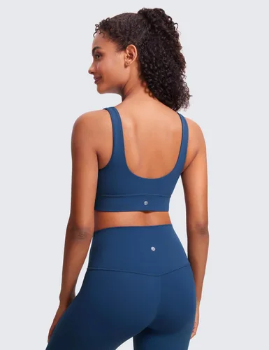 Miniatura 80 de CRZ YOGA Butterluxe - Brasier deportivo con espalda en U para mujer, cuello redondo, acolchado, de bajo impacto, para yoga, entrenamiento