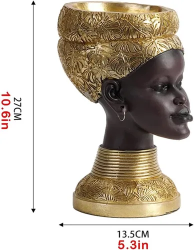 Miniatura 7 de Bandeja decorativa para decoración del hogar, cuenco para llaves, bandeja para llaves de dama africana, esculturas, estatua, figuritas artísticas