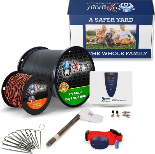 Miniatura 11 de Valla eléctrica para perros obstinados – 2 perros de 1000 pies de alambre resistente de grado profesional para valla de mascotas de 1/3 acre y 8