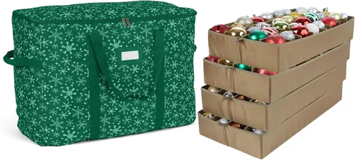 Miniatura 25 de Covermates Keepsakes Bolsa de almacenamiento ajustable para adornos, poliéster resistente, separadores acolchados y bandejas FlexGrid, organizador