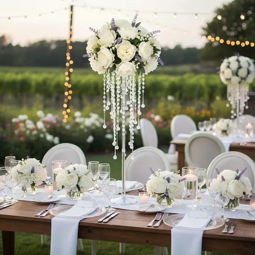 Miniatura 4 de 10 jarrones altos para centros de mesa, soporte de flores plateadas para bodas, fiestas, centros de mesa, decoración del hogar, plomo de carretera