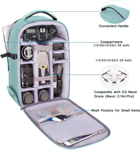 Miniatura 2 de MOSISO Mochila para Cámara, Bolsa de Cámara Fotográfica DSLR/SLR/Sin Espejo de 15-16 Pulgadas, Estuche Rígido Impermeable con Soporte para Trípode