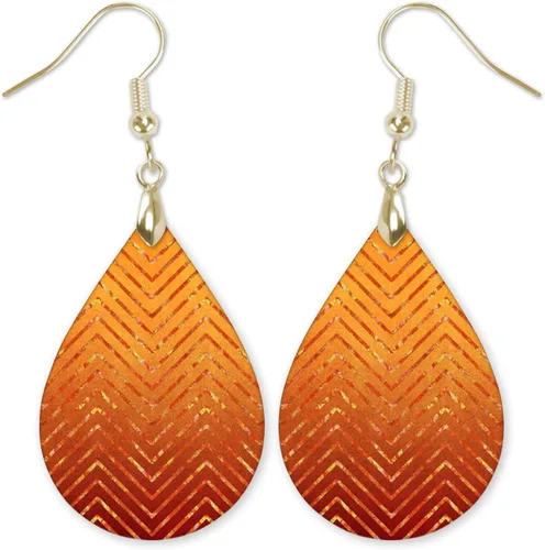 Miniatura 36 de Dangle Earrings for Women Colorful Dangling Drop Statement Jewelry Printed MDF Wood Teardrop Double Side Print Handmade by The Painted Pug