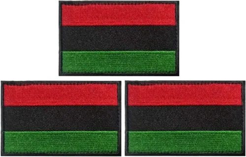 Parche de bandera afro estadounidense con bandera afro de Estados Unidos, parche bordado de bandera táctica con, para sombreros, bolsas tácticas,
