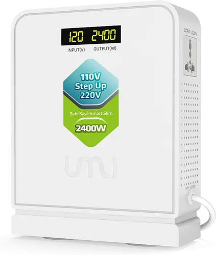 UMI Convertidor de voltaje elevador de 2400W, transformador de potencia resistente para dispositivos de gran capacidad, electrodoméstico europeo