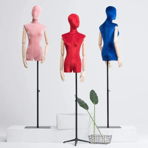 Miniatura 6 de Soporte de exhibición de maniquí, modista femenina, maniquíes, muestra la altura del pecho, base de trípode ajustable para disfraz, joyería