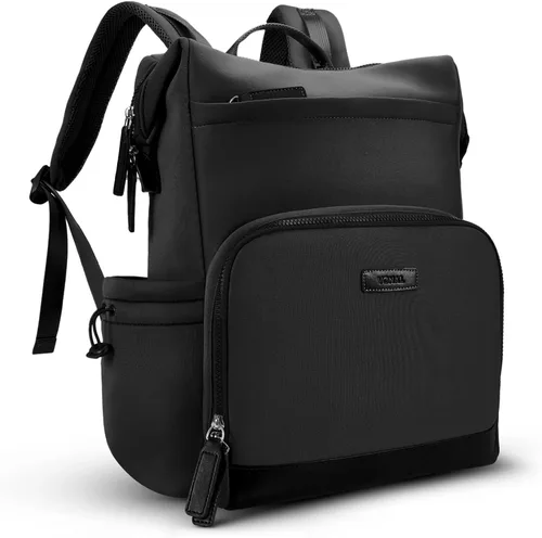 Miniatura 9 de VONAL Mochila para pañales, bolsas ligeras para pañales para bebé, bolsa de pañales grande de viaje con cambiador, mochila de pañales negra