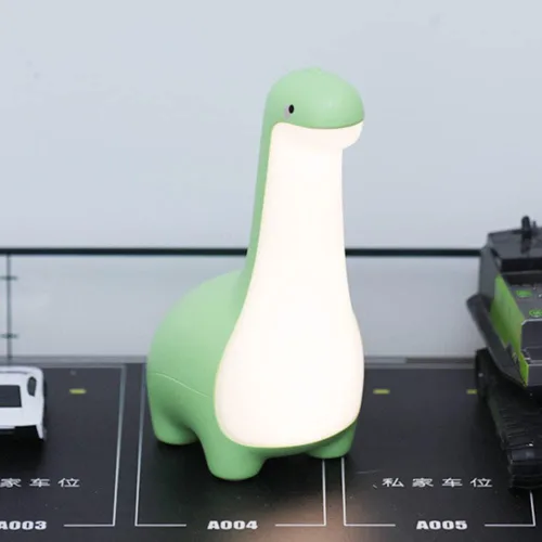 Miniatura 2 de Linda luz nocturna de dinosaurio, brillo ajustable, lámpara de noche de noche para bebé, recarga USB, decoración de habitación de bebé, luz nocturna