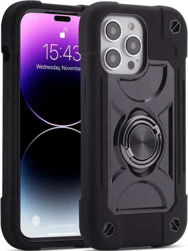 Miniatura 136 de MARKILL Funda compatible con iPhone 15 de 6.1 pulgadas con soporte integrado, [grado militar resistente de cuerpo completo] protección contra Rosa
