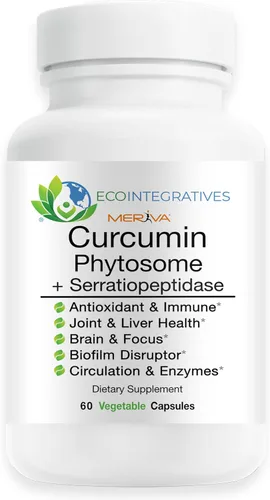 Meriva Curcumina Phytosome Complex Serratiopeptidase 500mg - Suplemento de cúrcuma de alta absorción, movilidad física y equilibrio sistémico