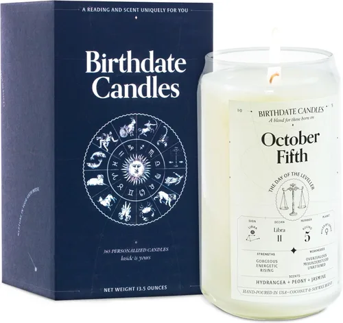 Miniatura 53 de Velas con fecha de nacimiento, 28 de octubre, velas perfumadas del zodiaco de Escorpio, regalo de cumpleaños, aroma a bergamota, canela y caoba