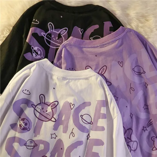 Miniatura 7 de Camiseta gótica Y2K Harajuku para mujer, ropa de anime de algodón