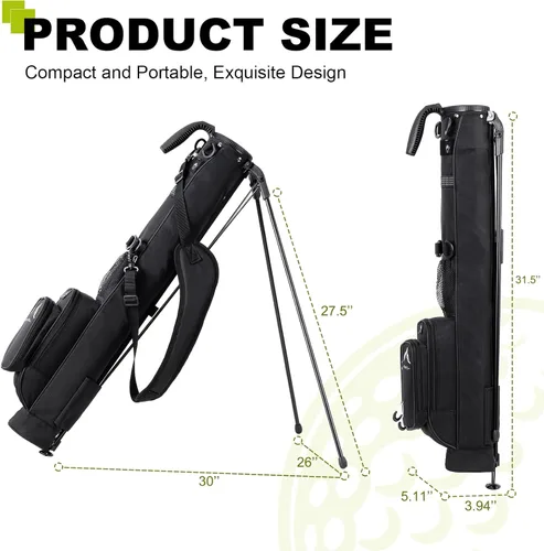 Miniatura 2 de UNIHIMAL Bolsa de Golf Ligera con Soporte para Transportar – Fácil de Transportar y Duradera Bolsa de Golf Pitch n Putt para el Campo de Práctica