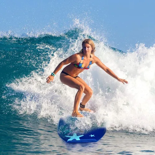 Miniatura 2 de Goplus Tabla de cuerpo ligera de 41/37/33 pulgadas para playa, tabla de surf con núcleo EPS, cubierta XPE, parte inferior lisa de HDPE, correa