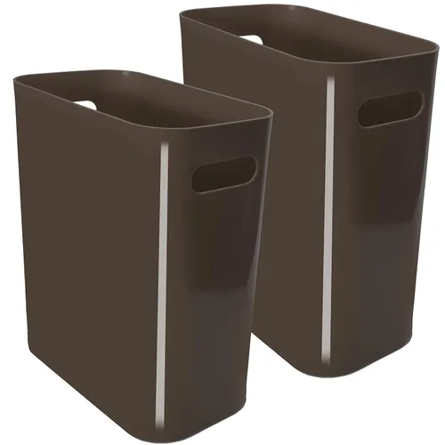 Miniatura 10 de Youngever Paquete de 2 cubos de basura delgados de 3 galones, contenedor de basura de plástico con asas para oficina en casa, sala de estar, sala