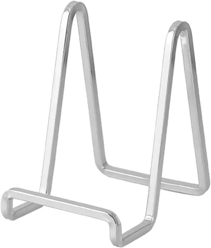DIDUDIDU Soportes de platos para exhibición, soportes pequeños de caballete de hierro de 4.5 pulgadas para platos decorativos, marcos de fotos,