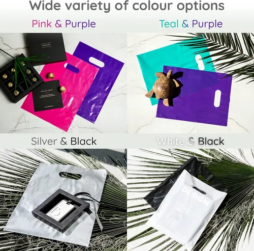 Miniatura 9 de Choice Marts 200 bolsas de mercancía rojas y verdes de 1.5 mil de espesor, 100 rojas y 100 verdes de 9" x 12", brillantes, adecuadas para venta al