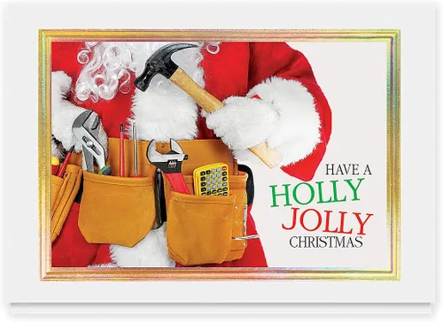 The Gallery Collection, 25 tarjetas de Navidad de negocios personalizadas con sobres forrados con papel de aluminio (cláusula del contratista), para