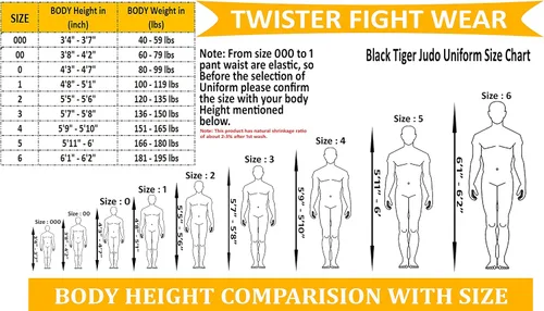 Miniatura 3 de Judo Gi Black Tiger Uniforme de judo para adultos y niños Kimono de judo de tela de algodón de 15.87 oz con cinturón gratis